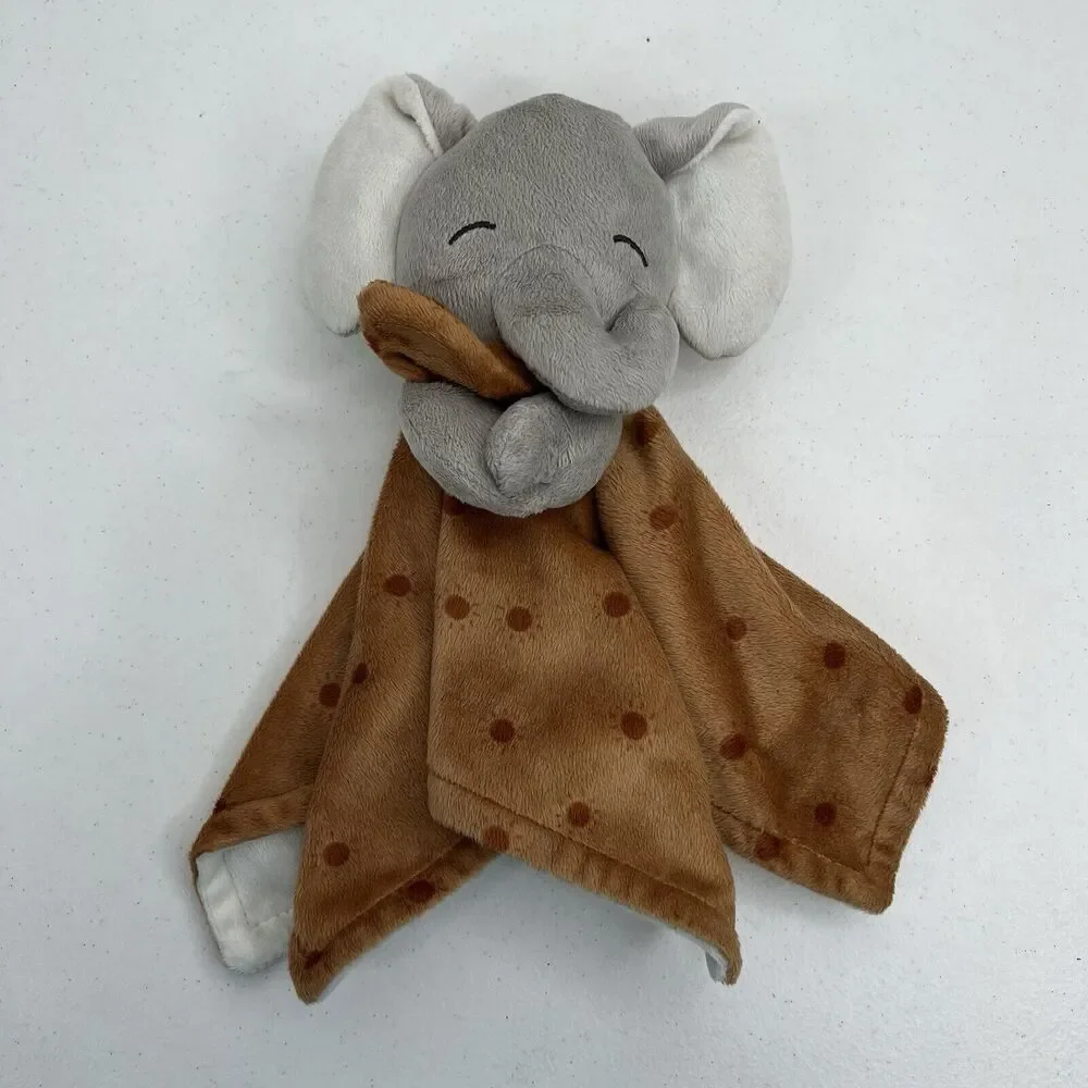 Gerber Modern Moments Lovey Baby Grey Elephant Brown 12”‎ Sun Security Blanket
